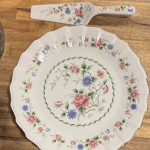 Andrea By Sadek Floral Porcelain Plate and Server